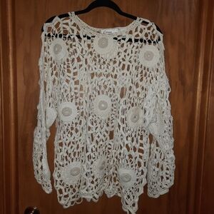 🌟 Vintage Diana Marco crocheted sweater Y2K